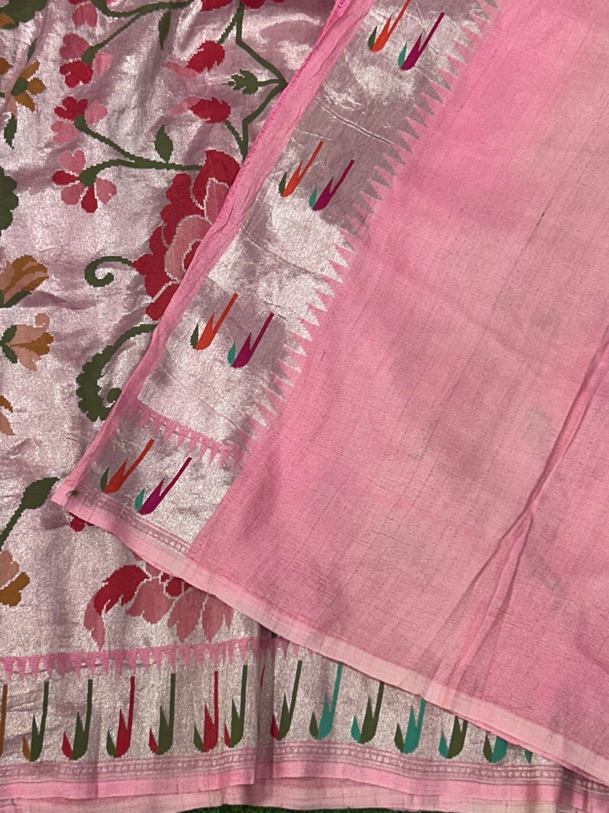 Pink paithani border pure tussar georgette-09 saree