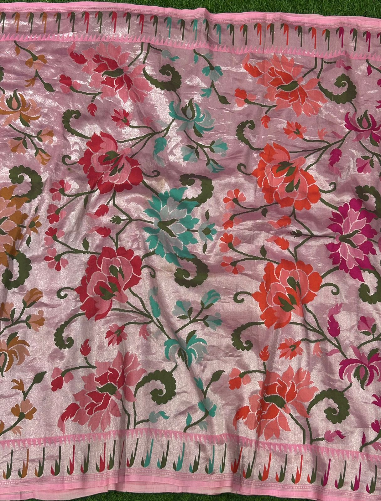 Pink paithani border pure tussar georgette-09 saree