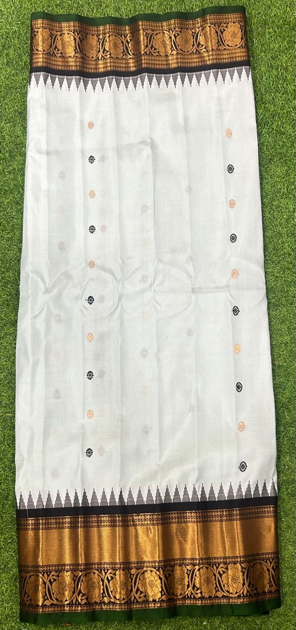 Pastel blue pure handloom gadwal silk saree