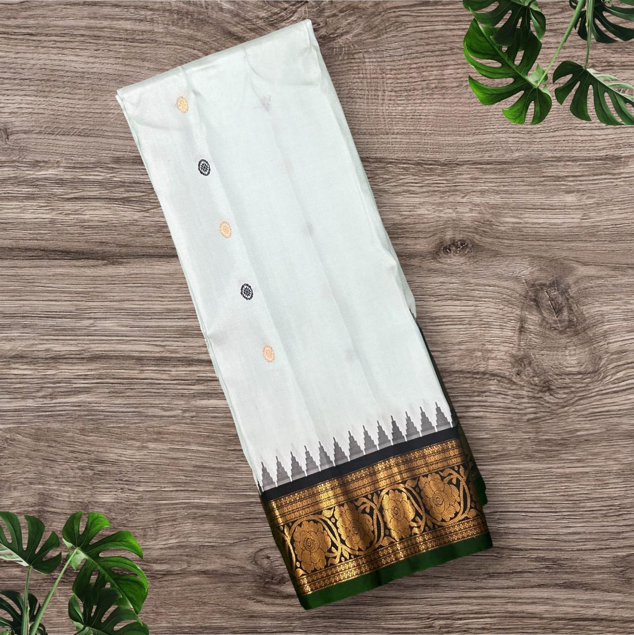 Pastel blue pure handloom gadwal silk saree