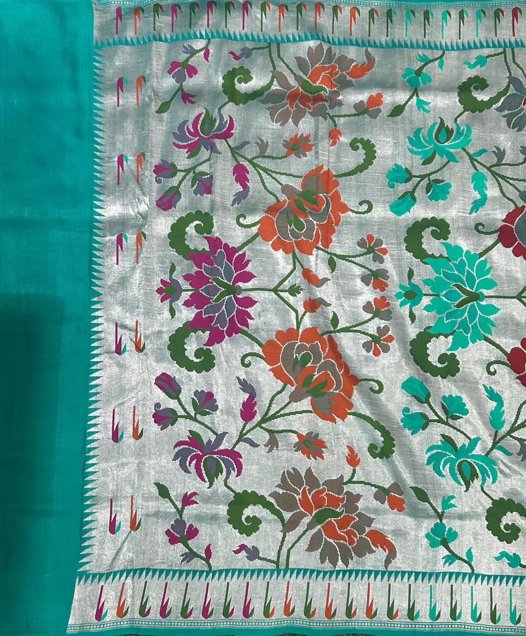 Rama green pure paithani tussar georgette-09 saree