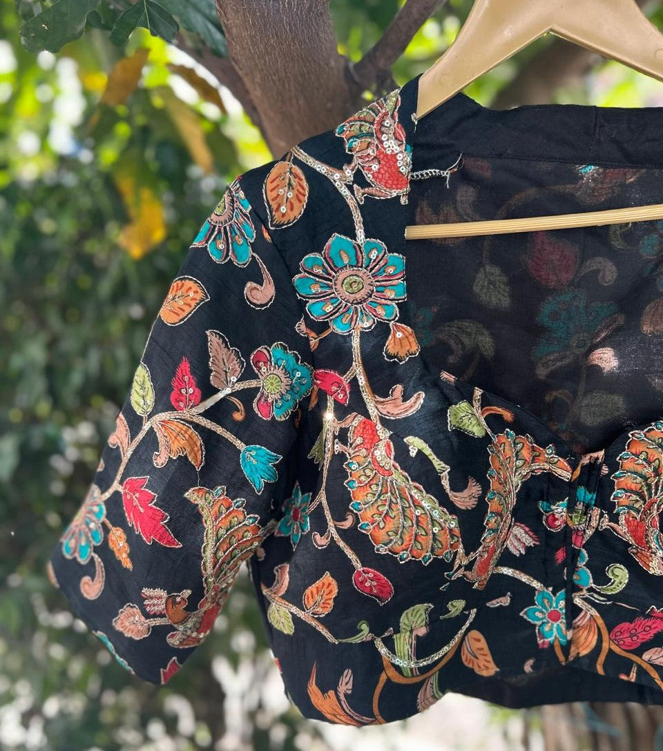 Black kalamkari blouse-01