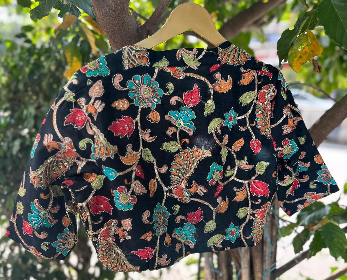 Black kalamkari blouse-01