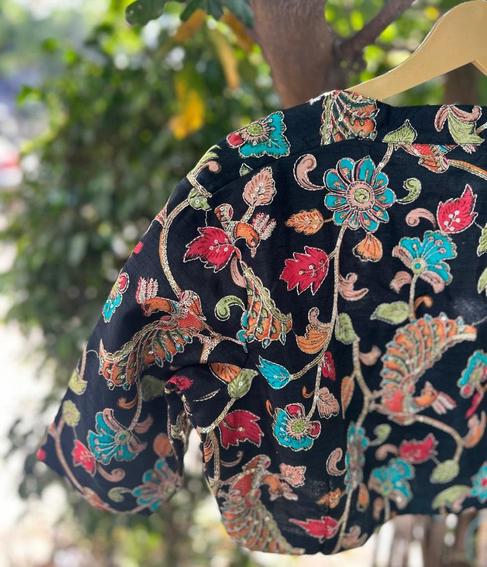 Black kalamkari blouse-01