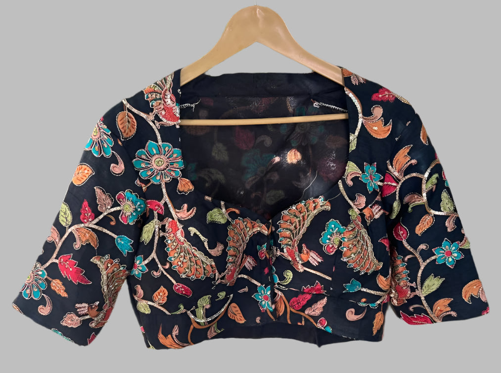 Black kalamkari blouse-01