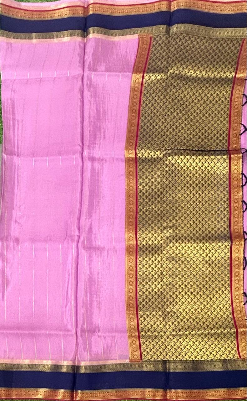 Lavender  3d satin crepe silk saree