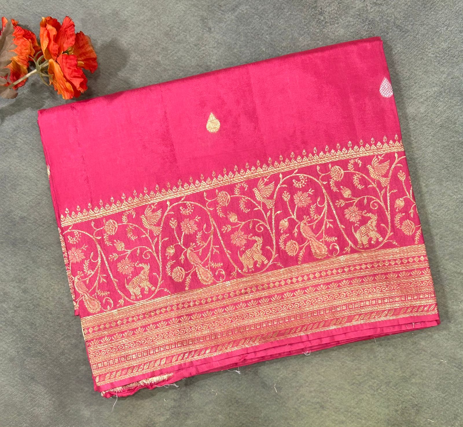 Light pink satin new designer silk saree 02