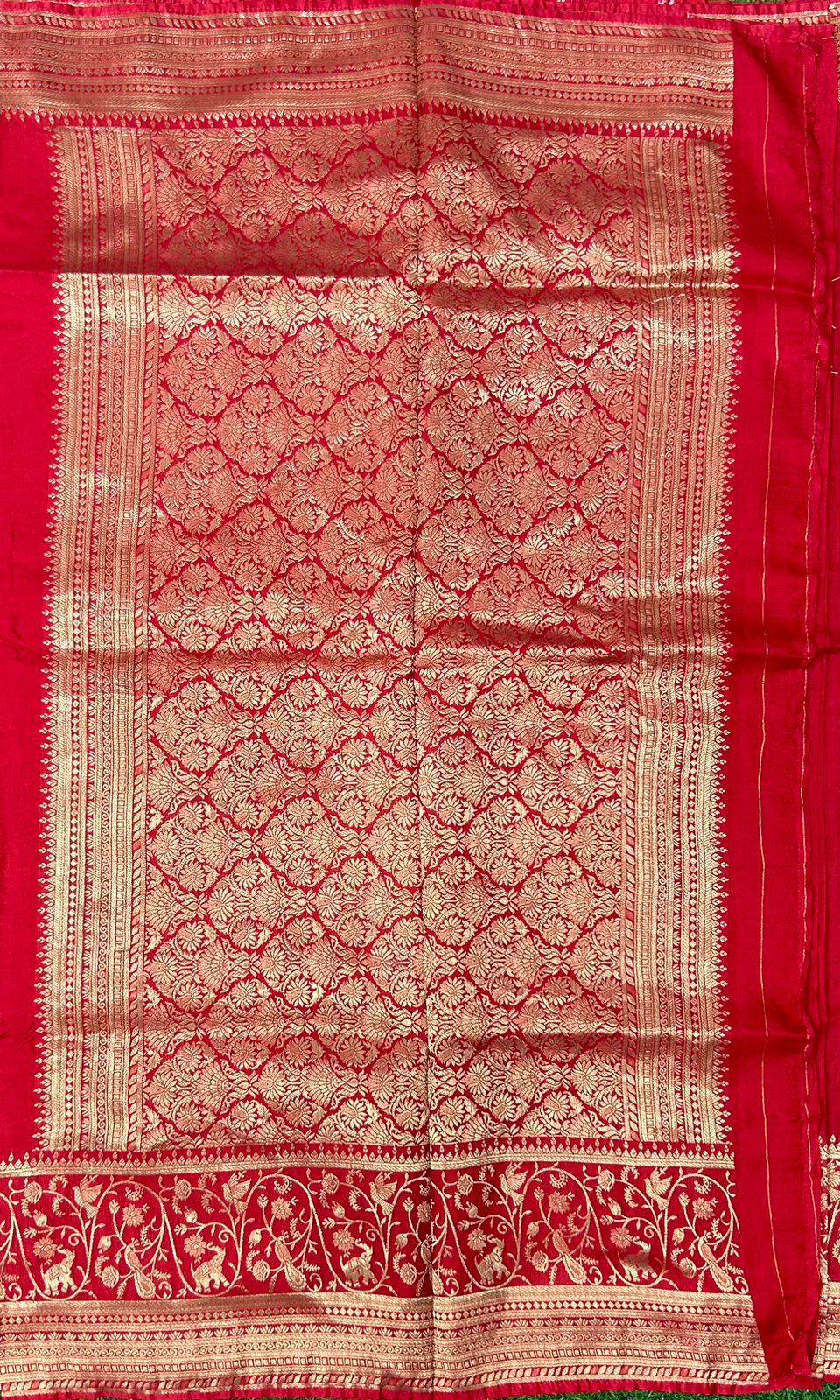 Red satin new designer silk saree 02