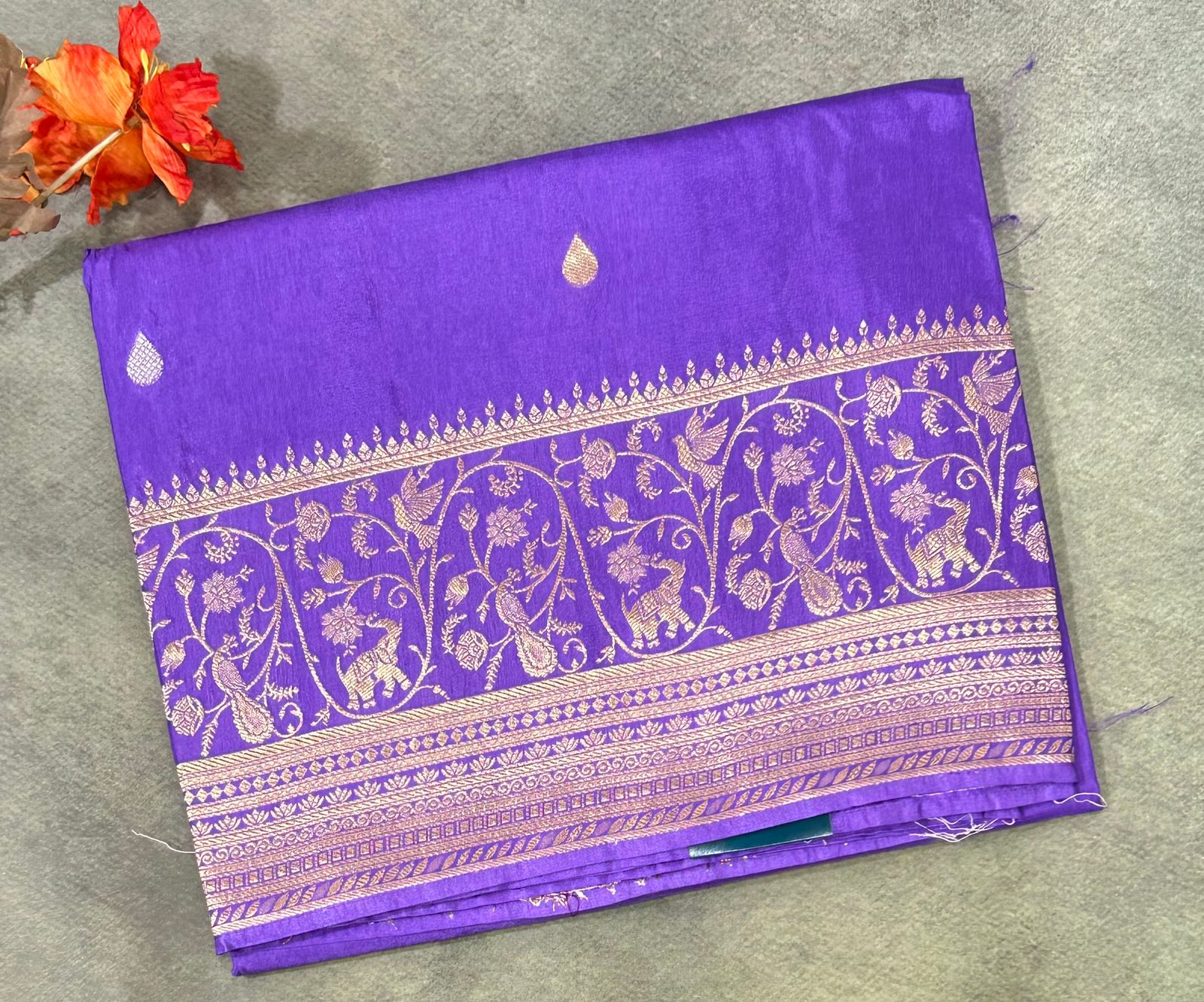 Lavender satin new designer silk saree 02