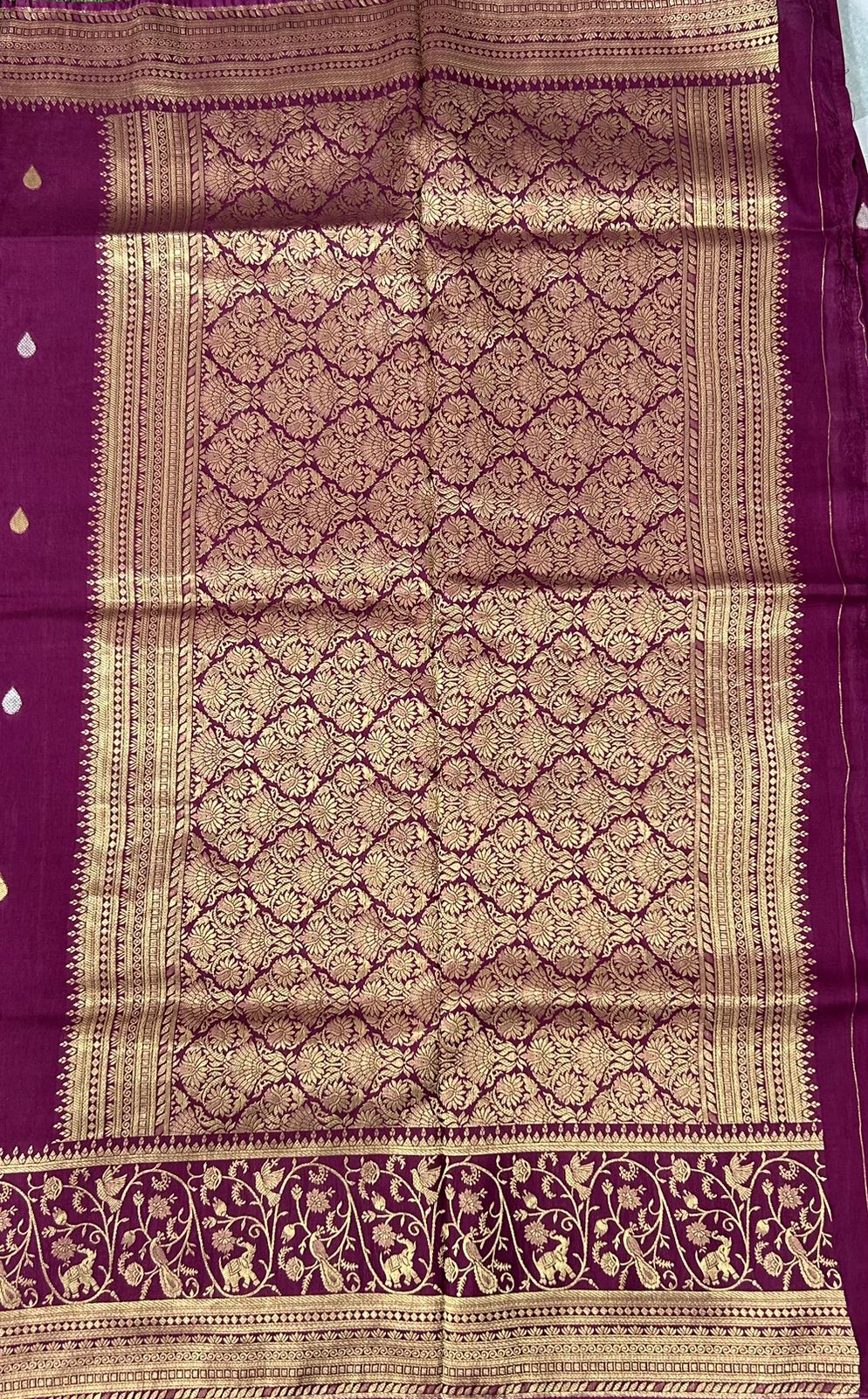 Wine satin new designer silk saree 02