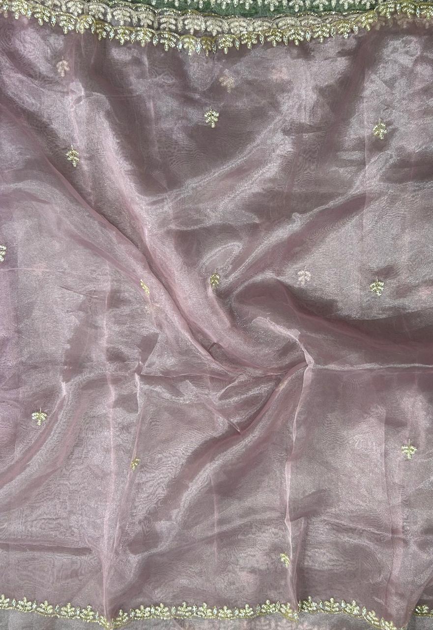 Lilac scallop party wear saree