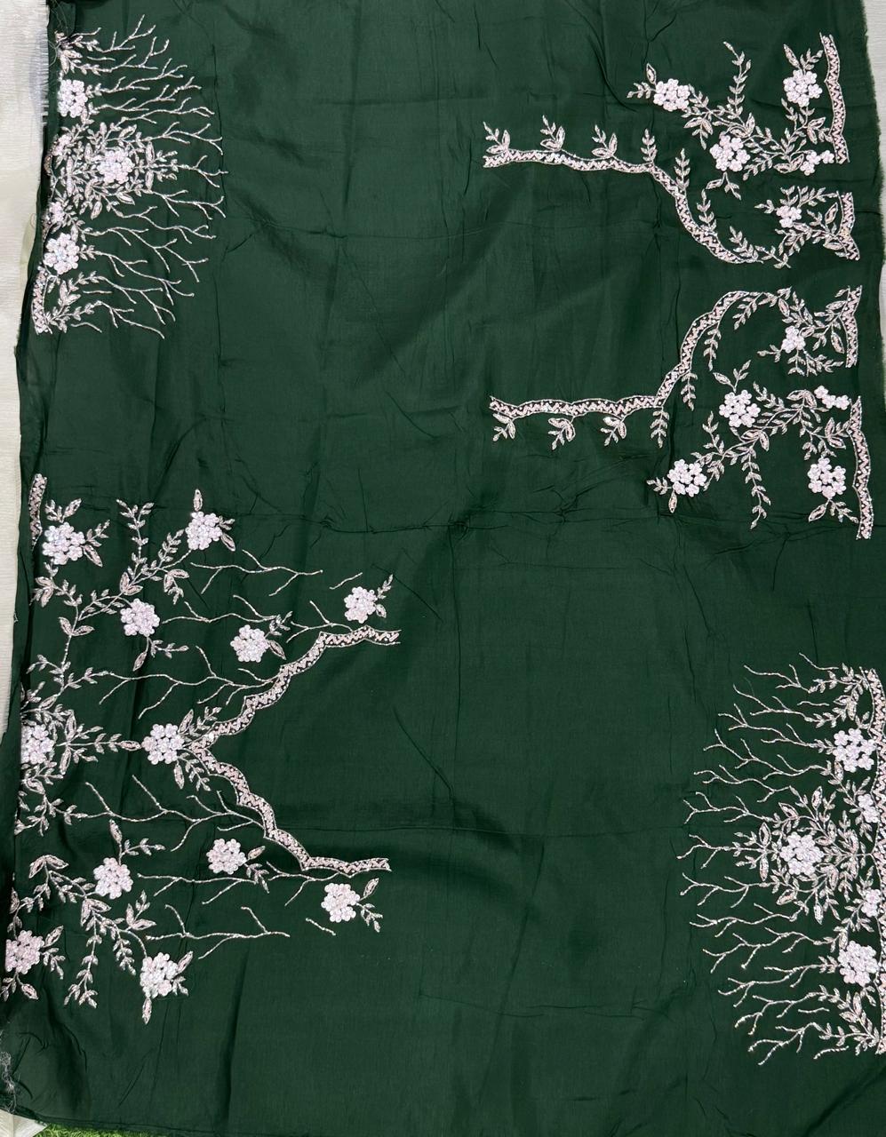 Light pista green-01 cutdan party wear crush saree