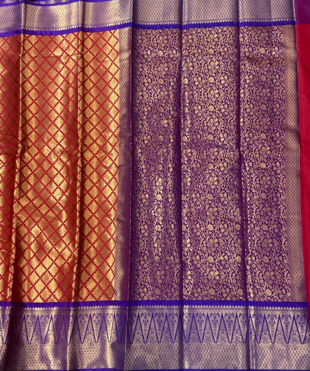 Red brocade semi kanchi-08 silk saree