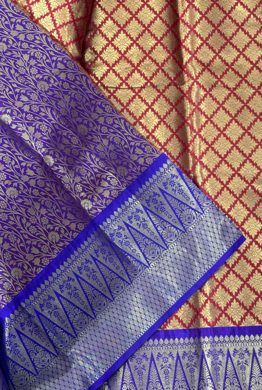 Red brocade semi kanchi-08 silk saree