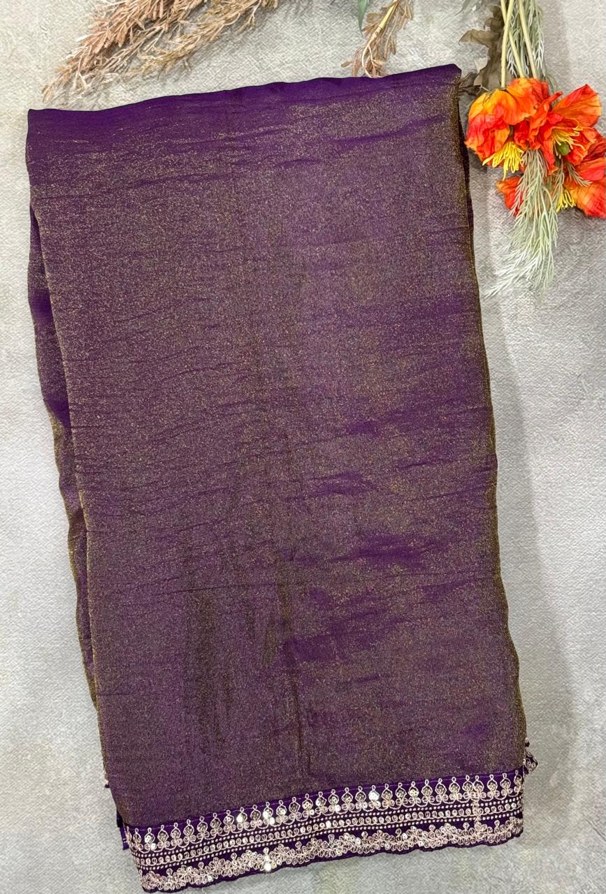 Wine sabyasachi tissue saree