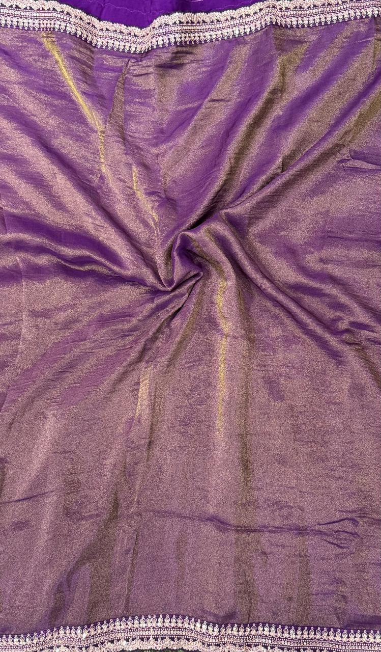 Wine sabyasachi tissue saree