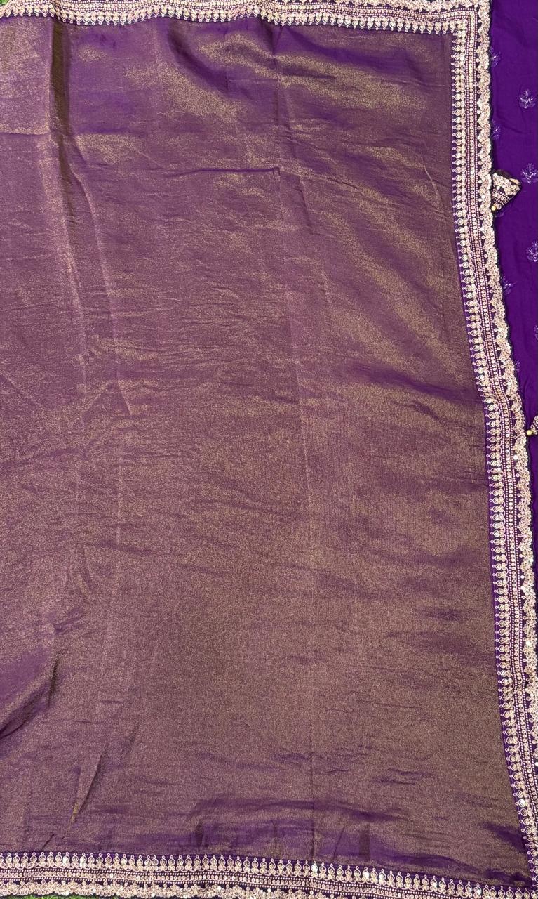 Wine sabyasachi tissue saree