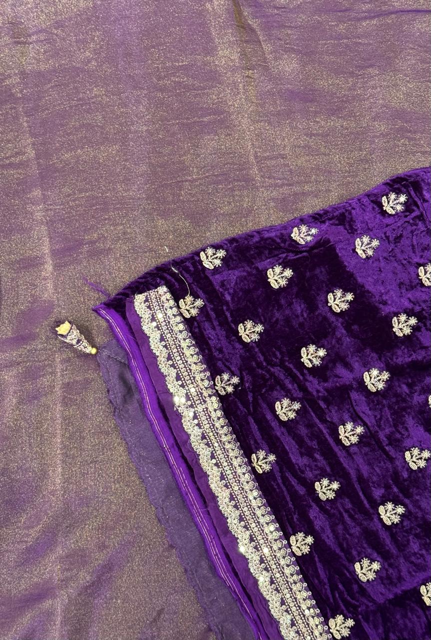 Wine sabyasachi tissue saree