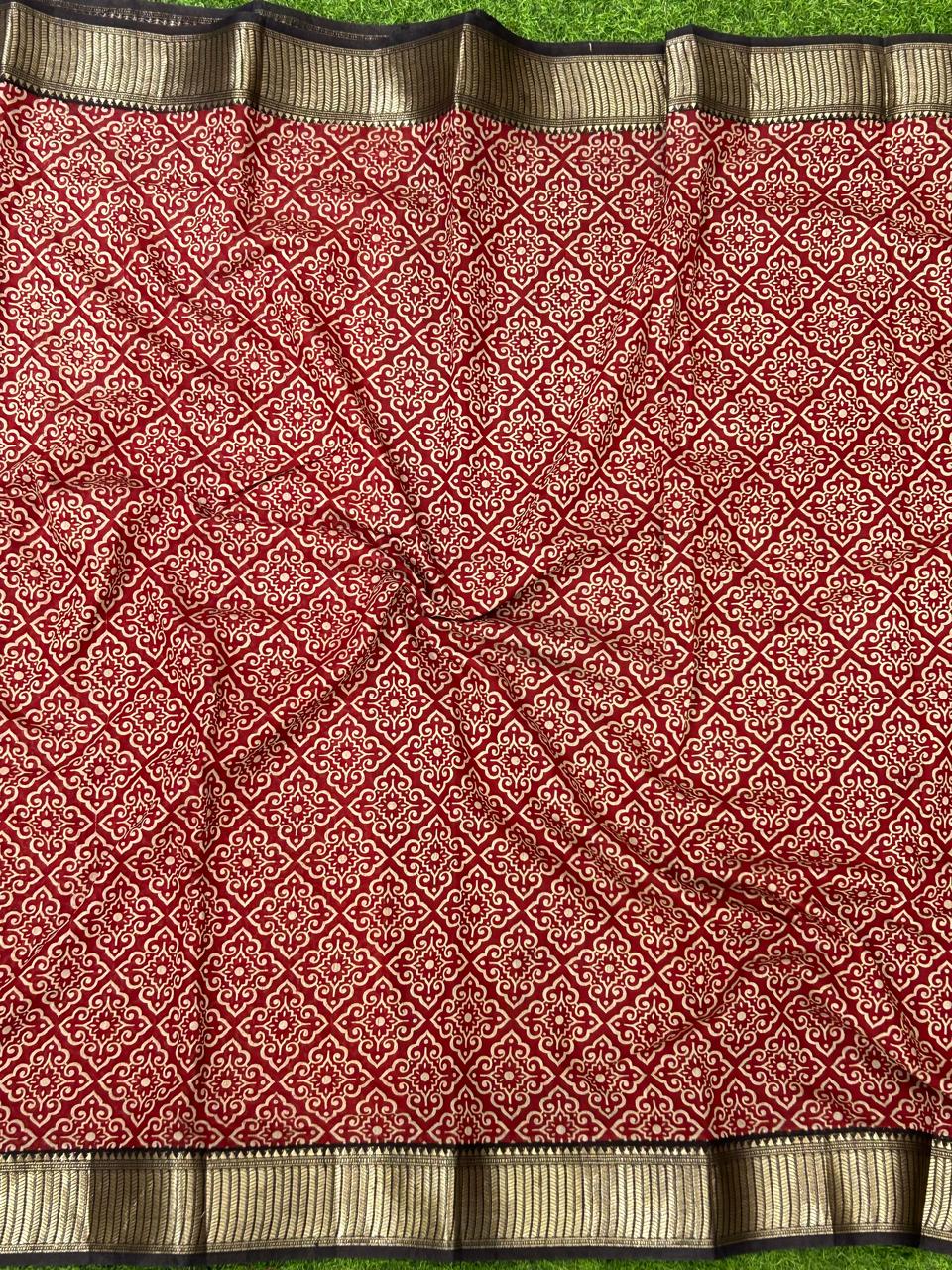 Maroon-02-06 soft tussar crepe saree