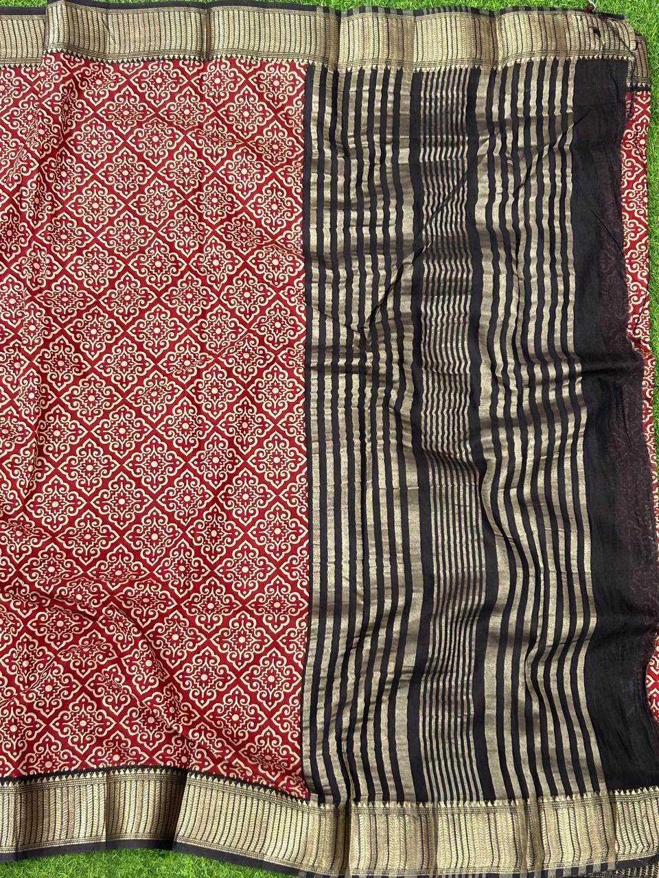 Maroon-02-06 soft tussar crepe saree