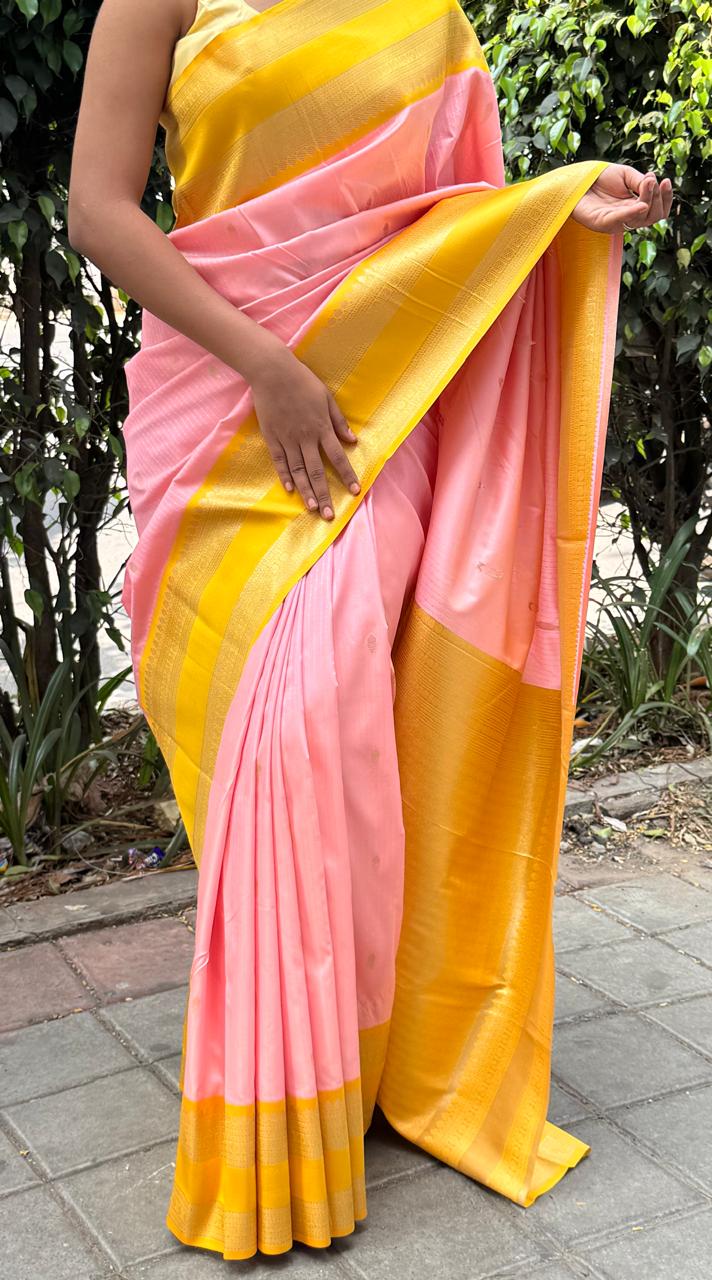 Pink semi soft silk 05 saree