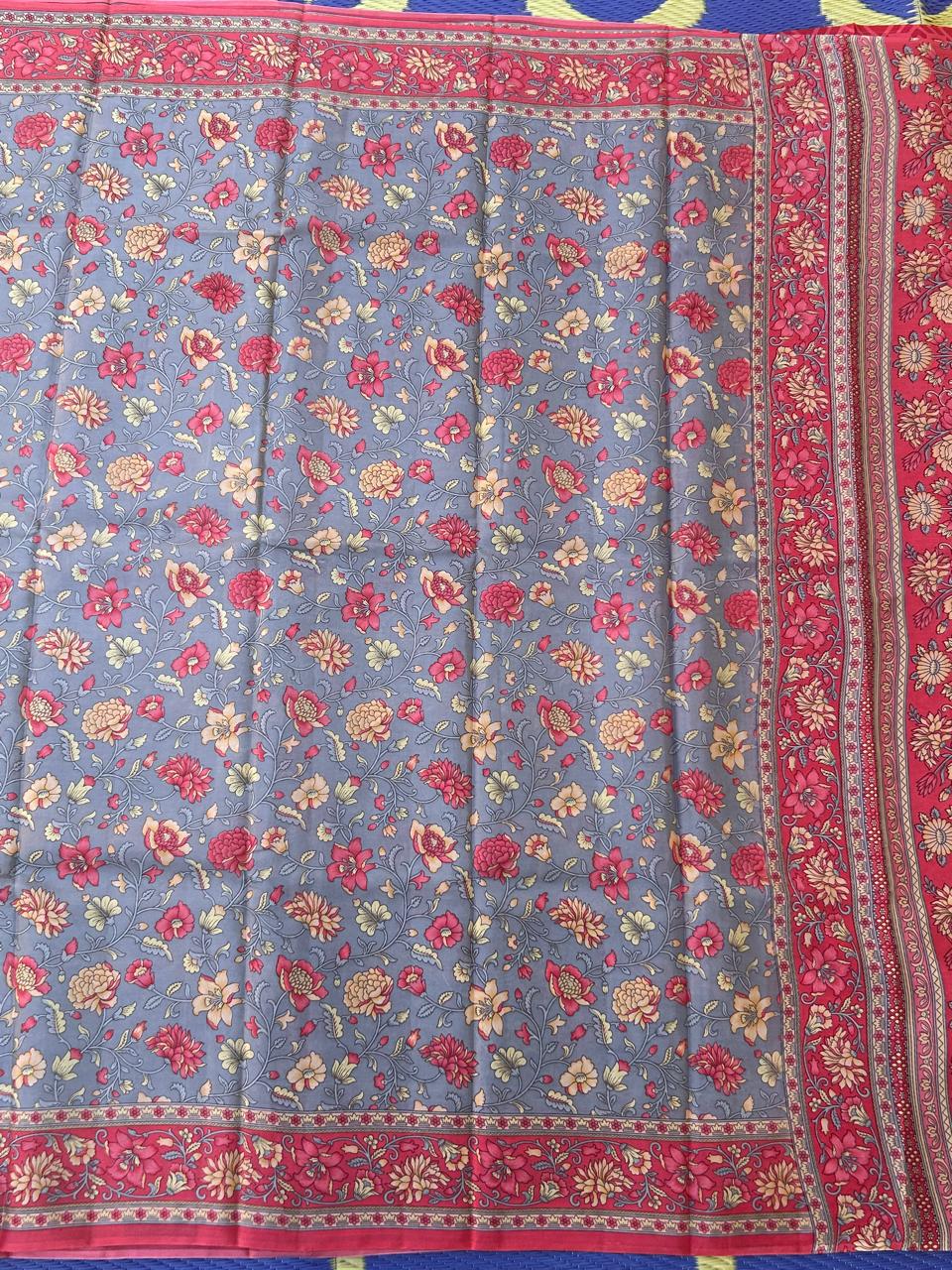 Lilac digital print new"abutai" silk saree