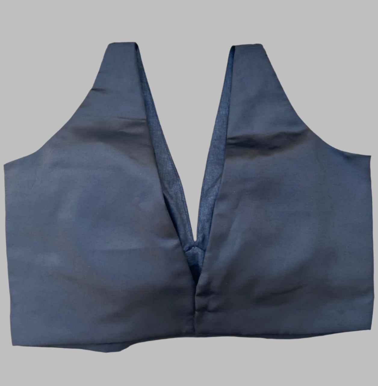 Black satin plain sleeveless blouse