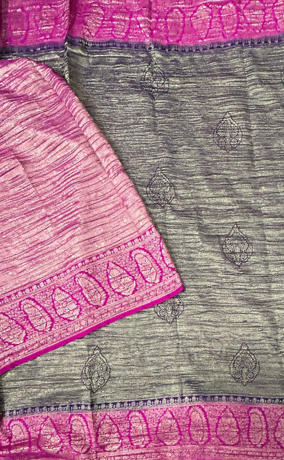Purple n pink 07 crush tissue saree