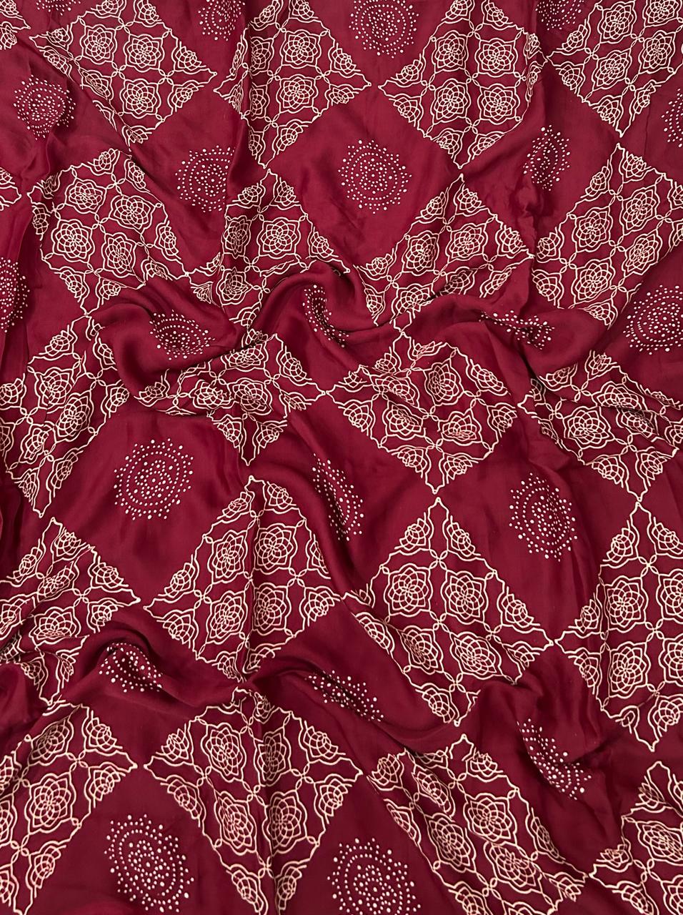 Meroon checks modal silk saree