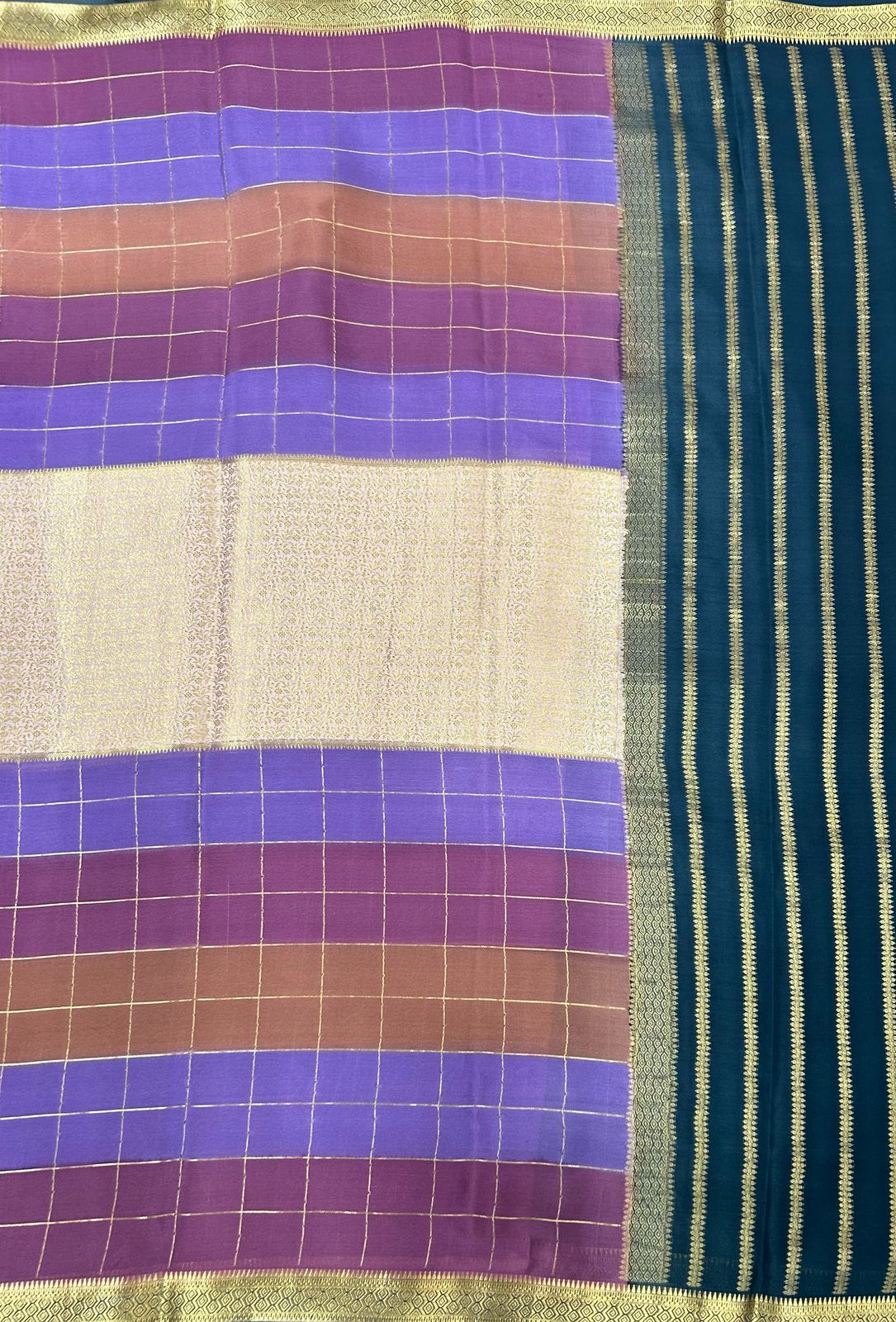 Rangkart n brocade pure mysore crepe silk saree