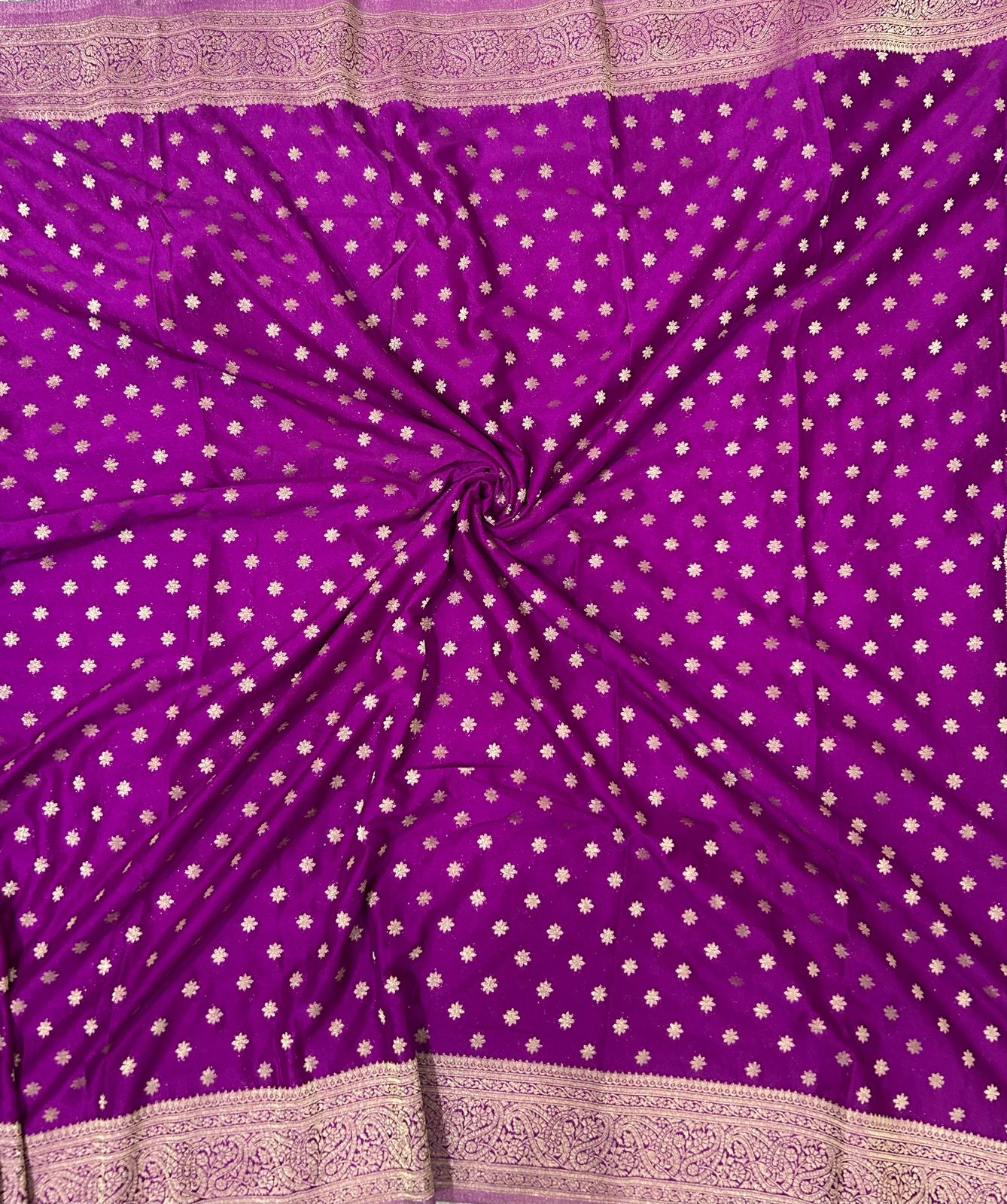 Purple star butta 07 soft crepe silk saree