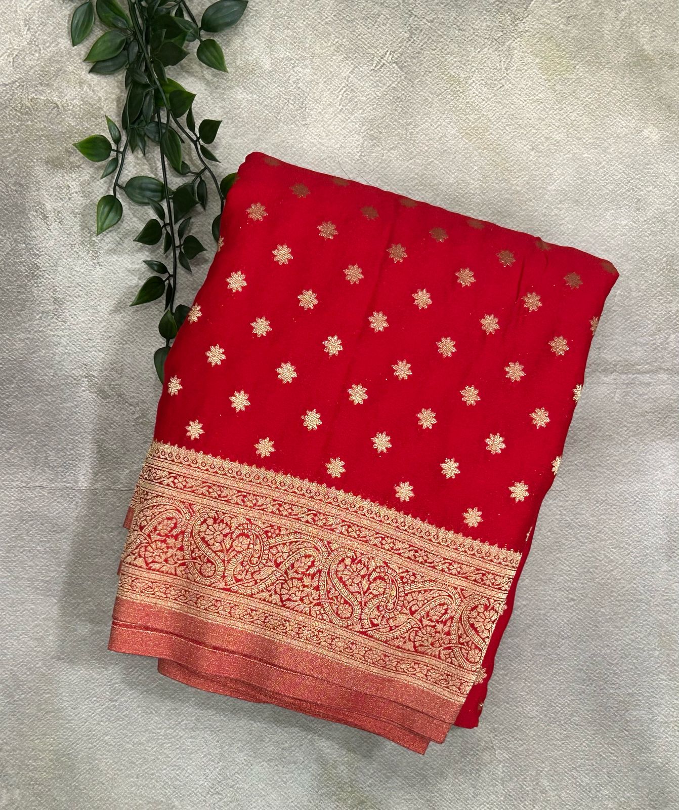 Red star butta 07 soft crepe silk saree (RR)