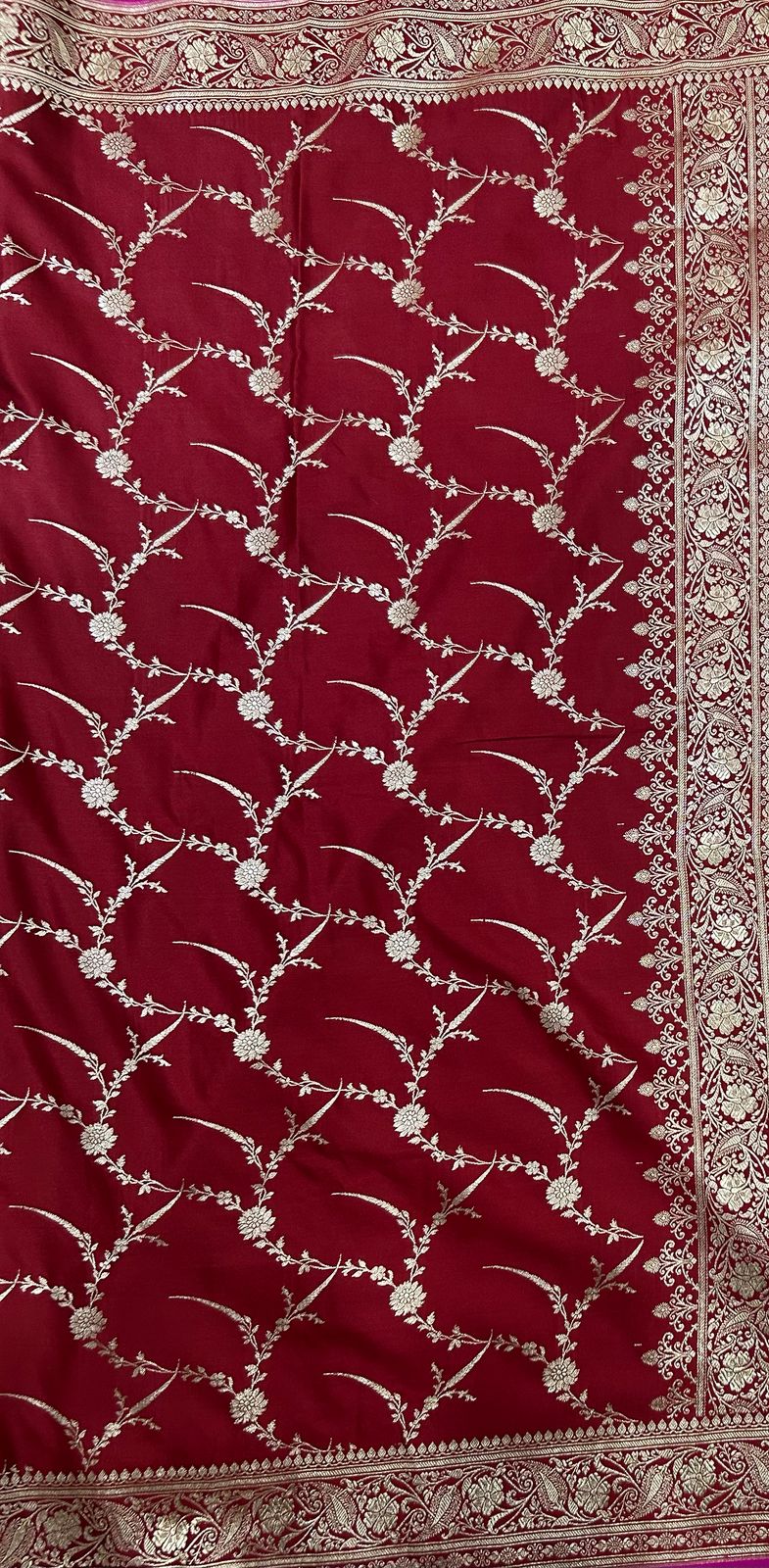 Brown semi kathan benaras silk saree