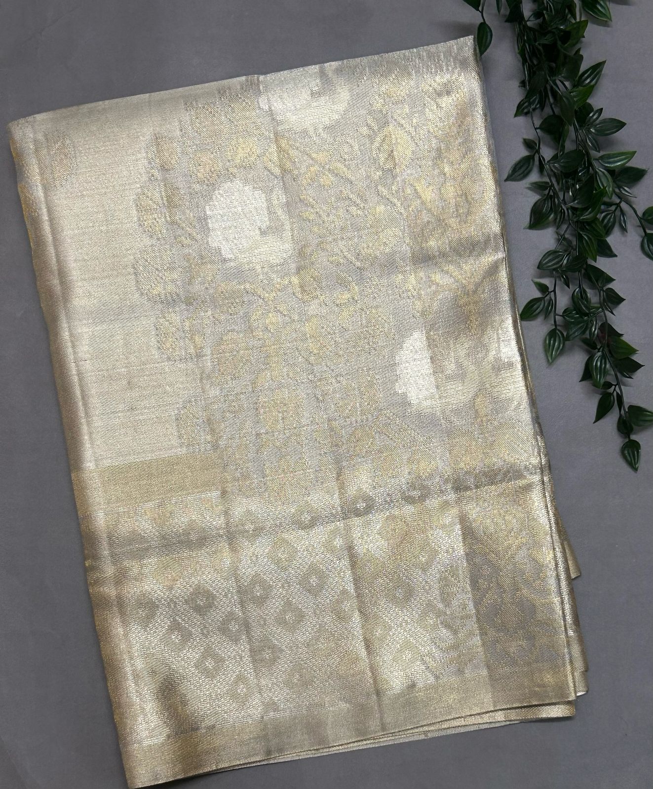 Light silver-08 tissue pure kanchipuram silk saree (SLR)