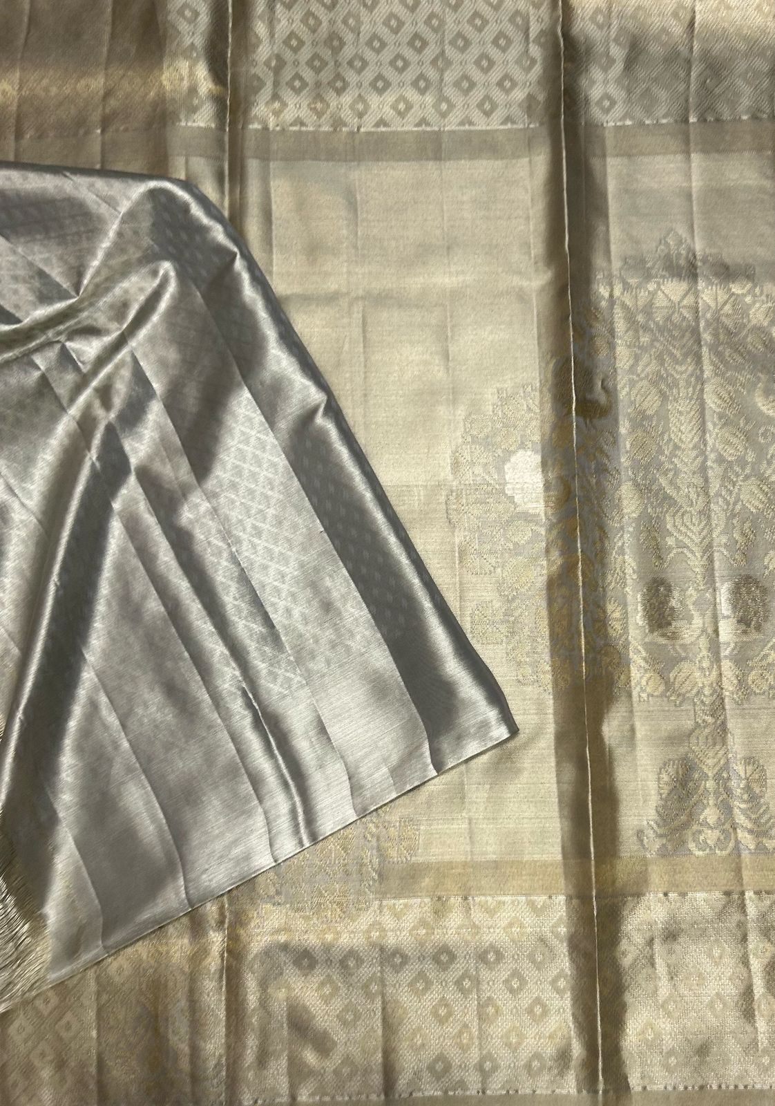 Light silver-08 tissue pure kanchipuram silk saree (SLR)