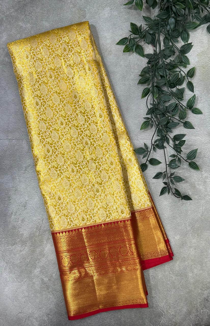 Golden brocade tissue pure kanchipuram-03 silk saree