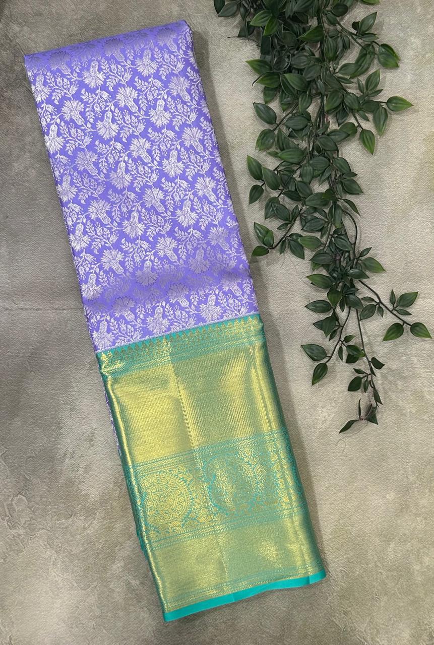 Lavender brocade pure kanchipuram-03 silk saree