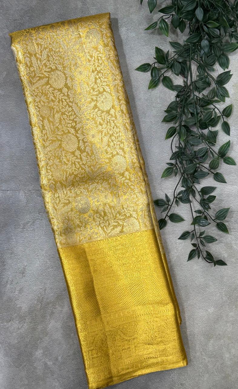 Golden brocade tissue pure kanchipuram-03 silk saree