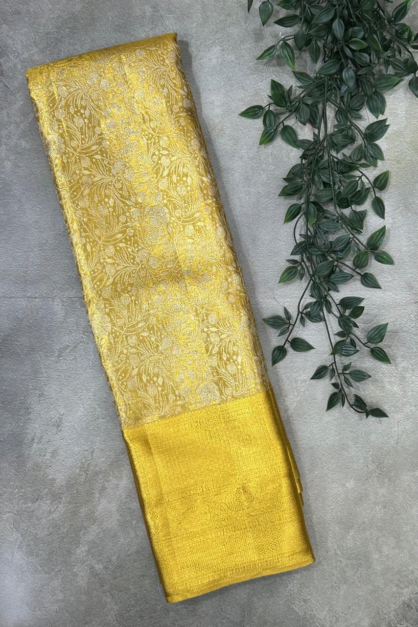 Golden brocade tissue pure kanchipuram-03 silk saree