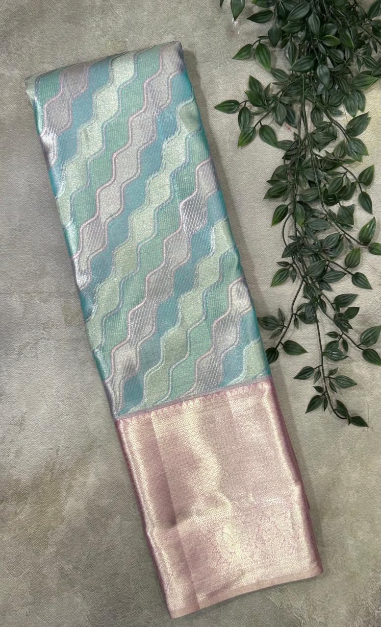 Multicolour border tissue pure kanchipuram-03 silk saree