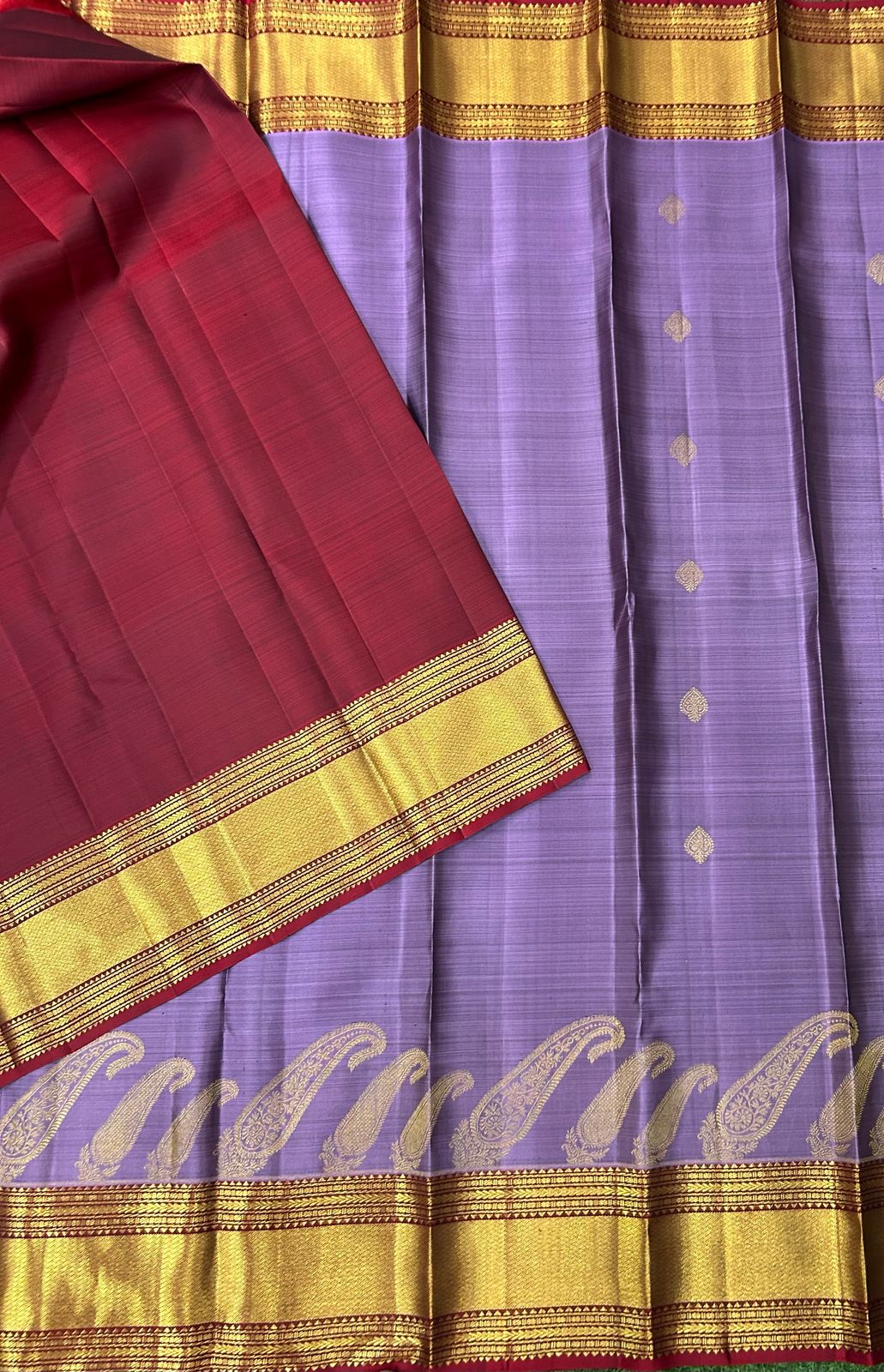 Onion pink mango butta pure kanchipuram silk vintage saree