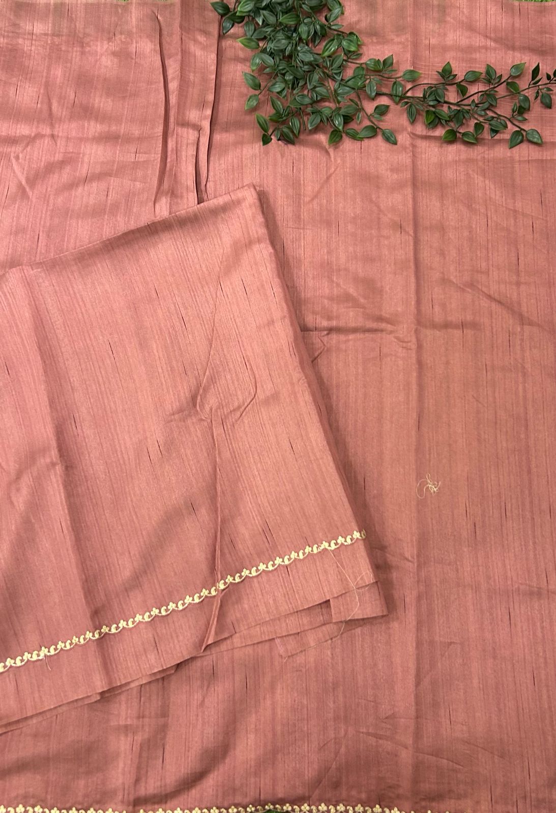 Pastel pink 04 cross stitch embroidery tussar saree