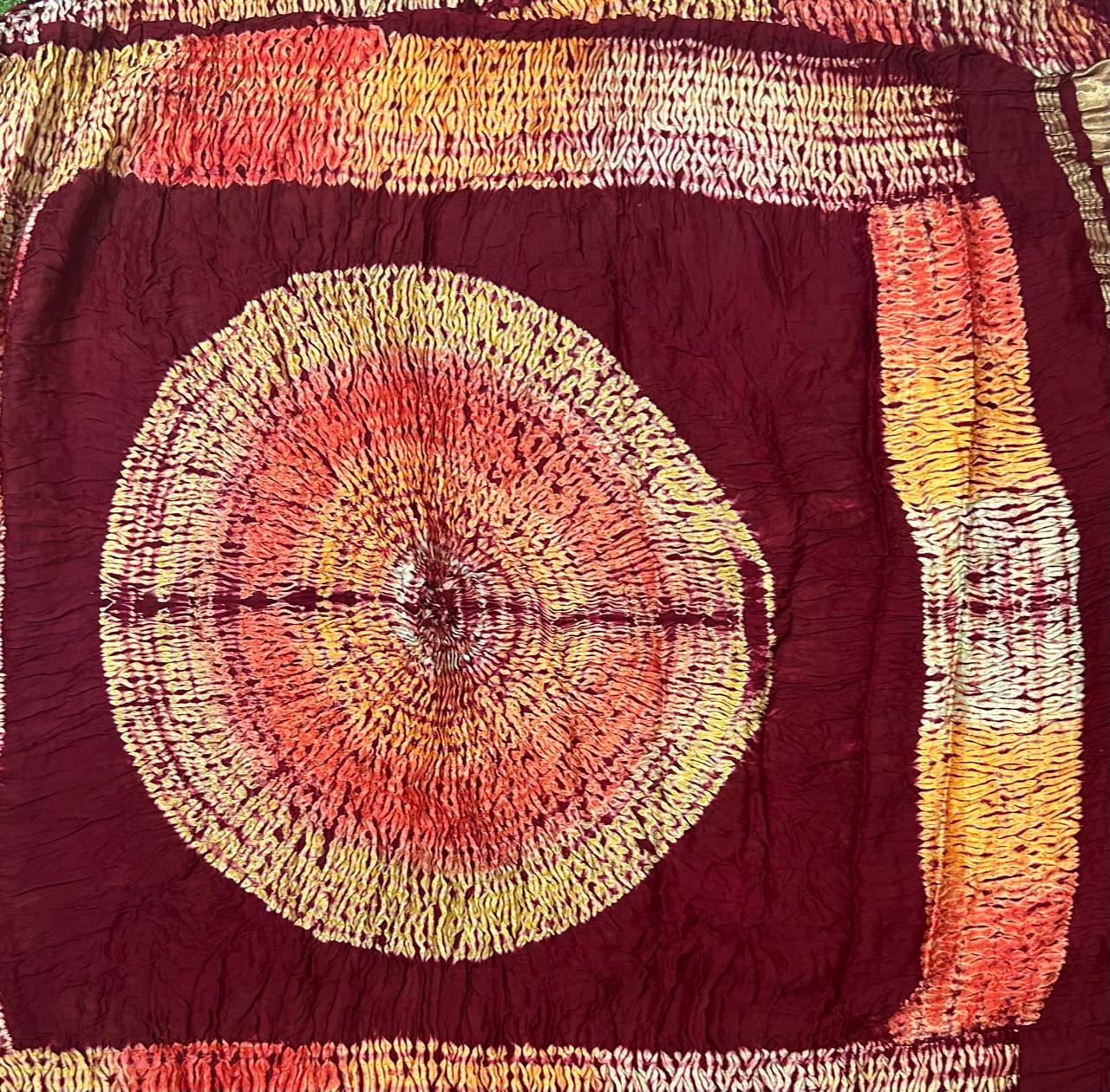 Meroon 04 bandhini multi dye modal saree