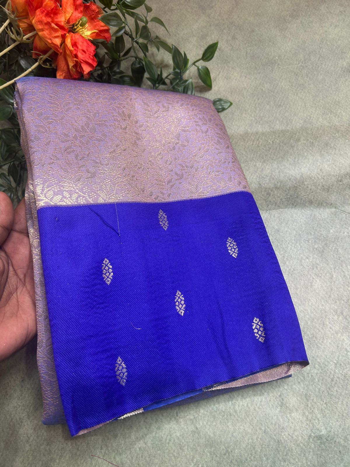 Lilac n purple 05 semi soft silk saree