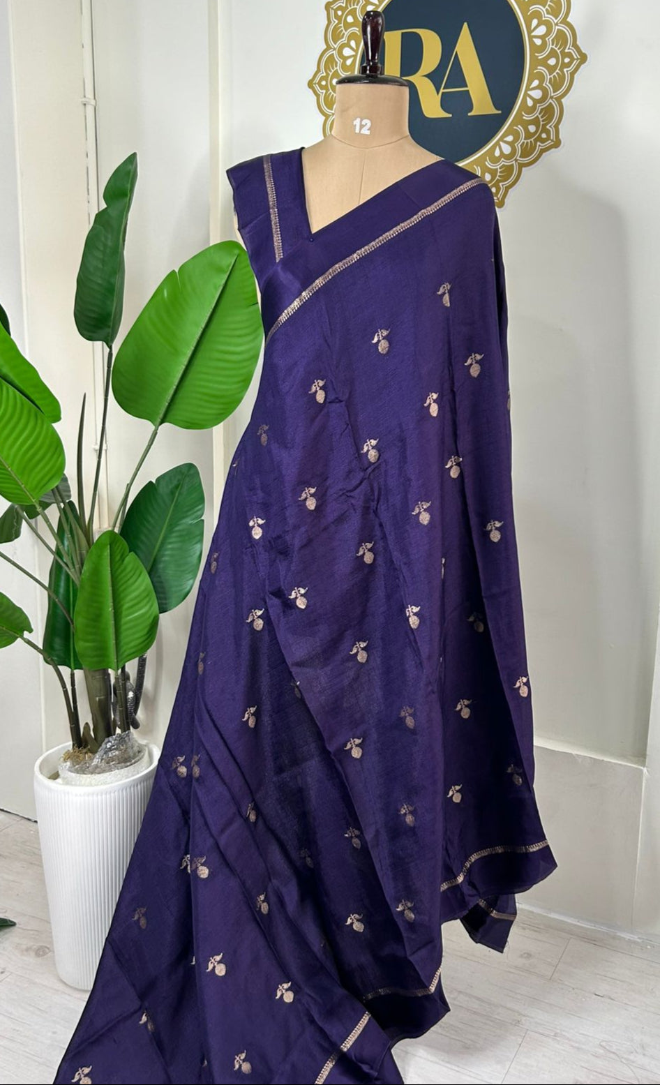 Purple 08 jute linen saree