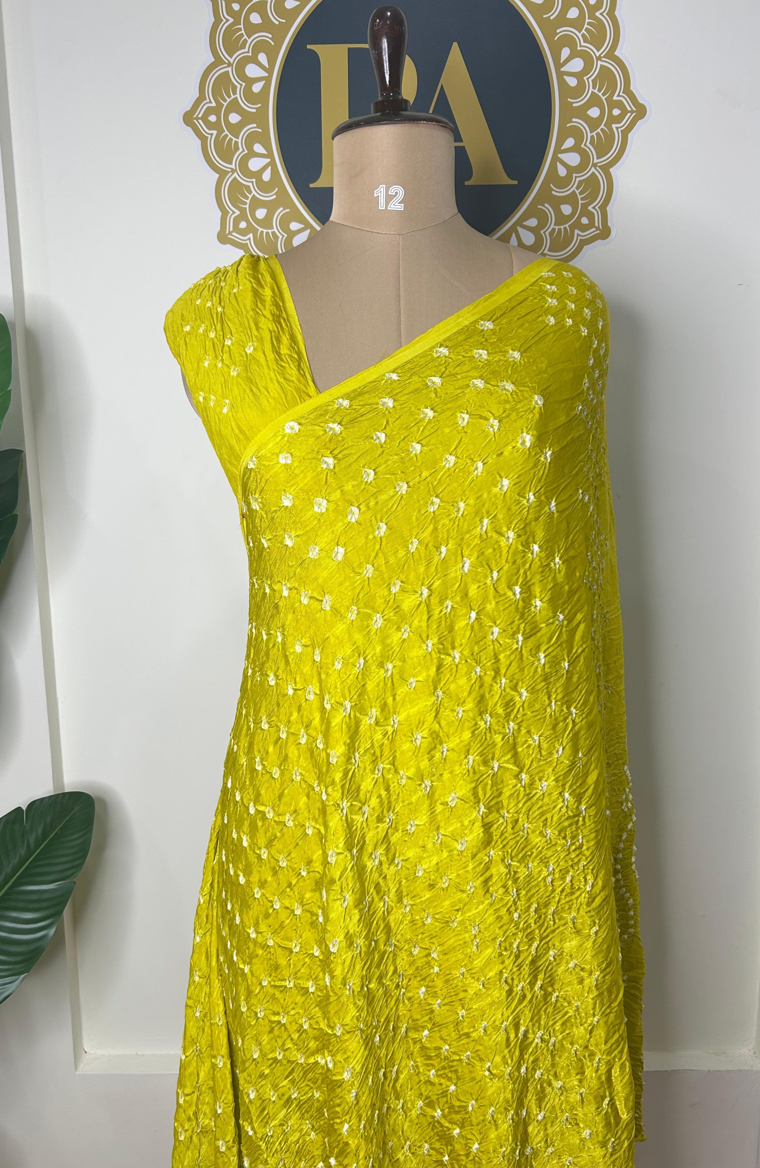 Yellow 05 bandhini modal saree
