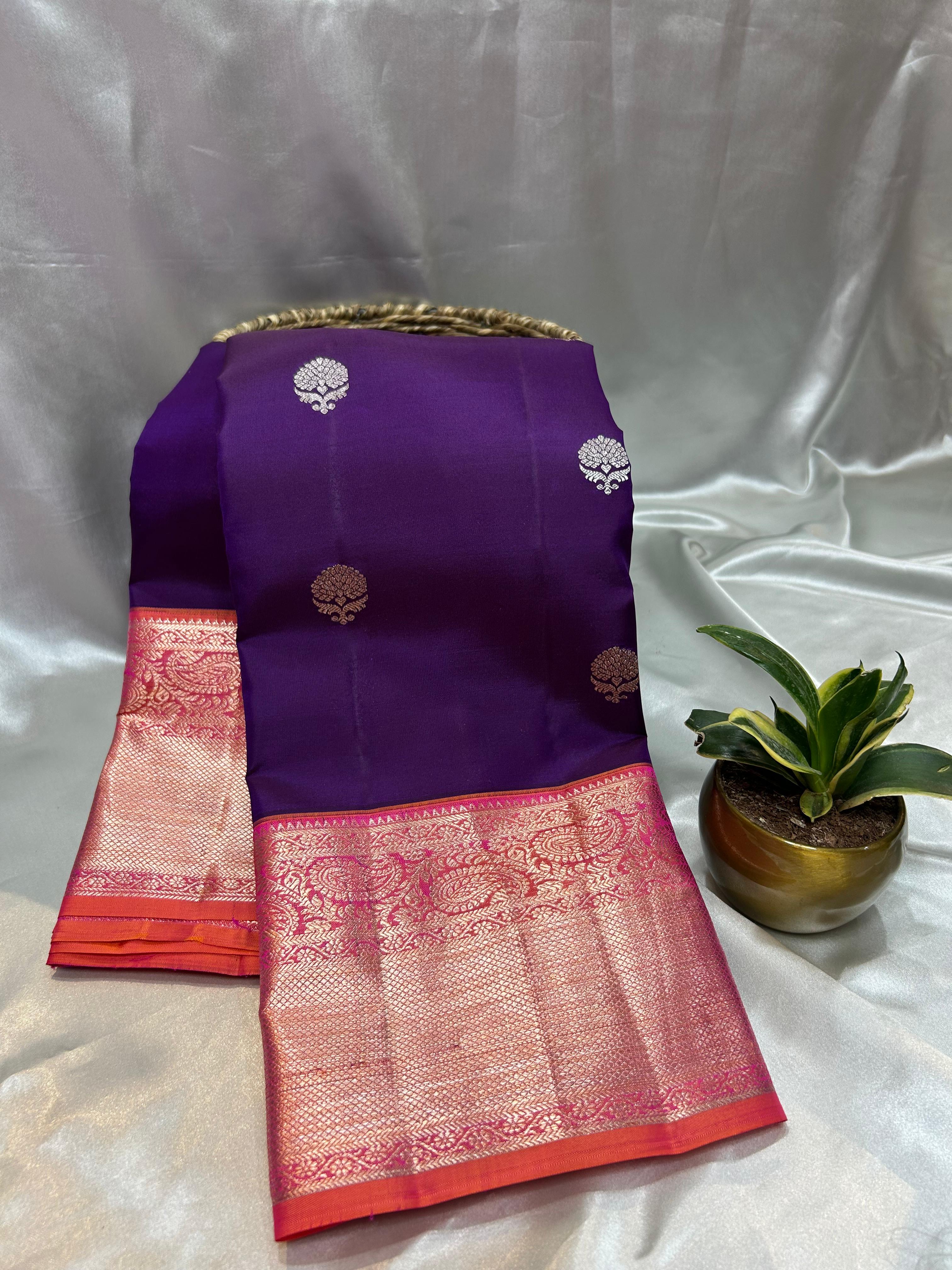 Purple  pure kanchipuram-05 silk saree