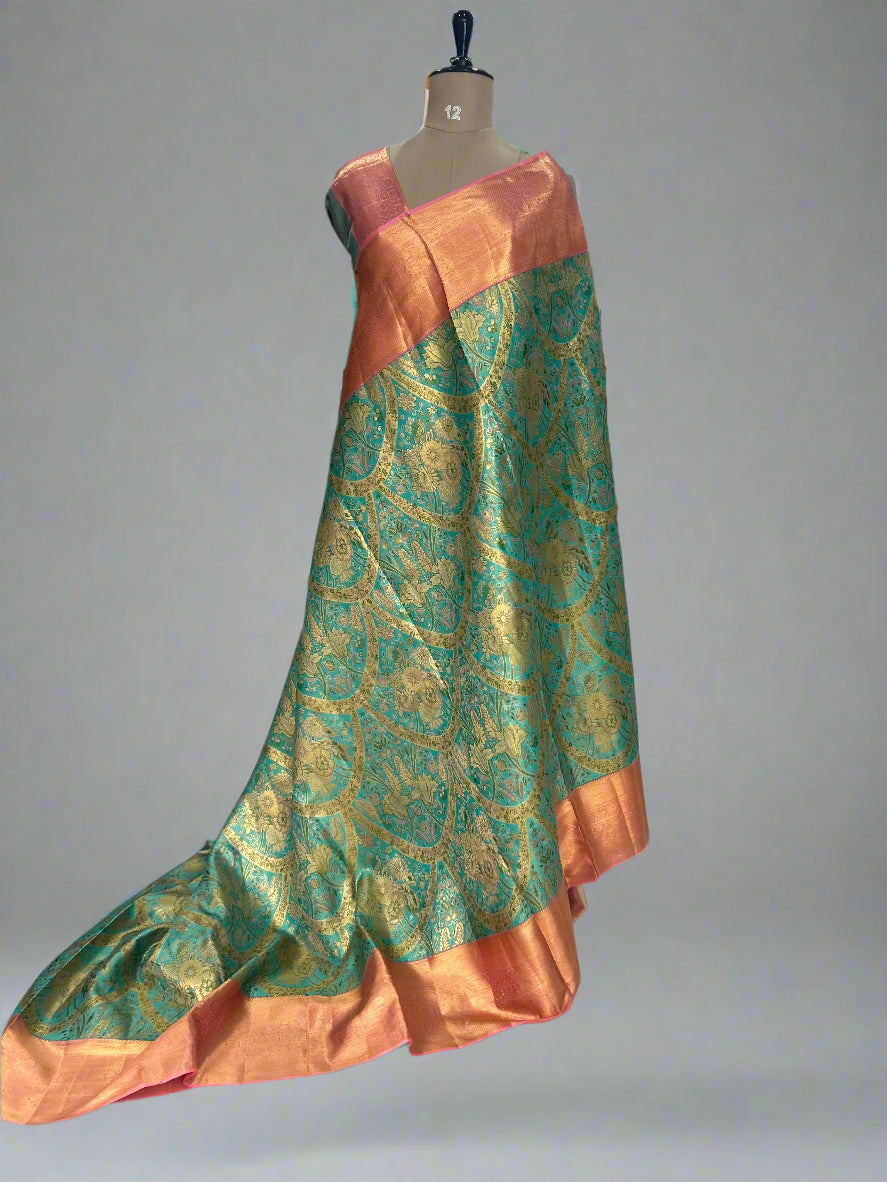 Multicolour 07 pure kanchipuram silk saree