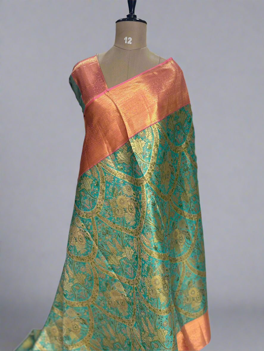 Multicolour 07 pure kanchipuram silk saree