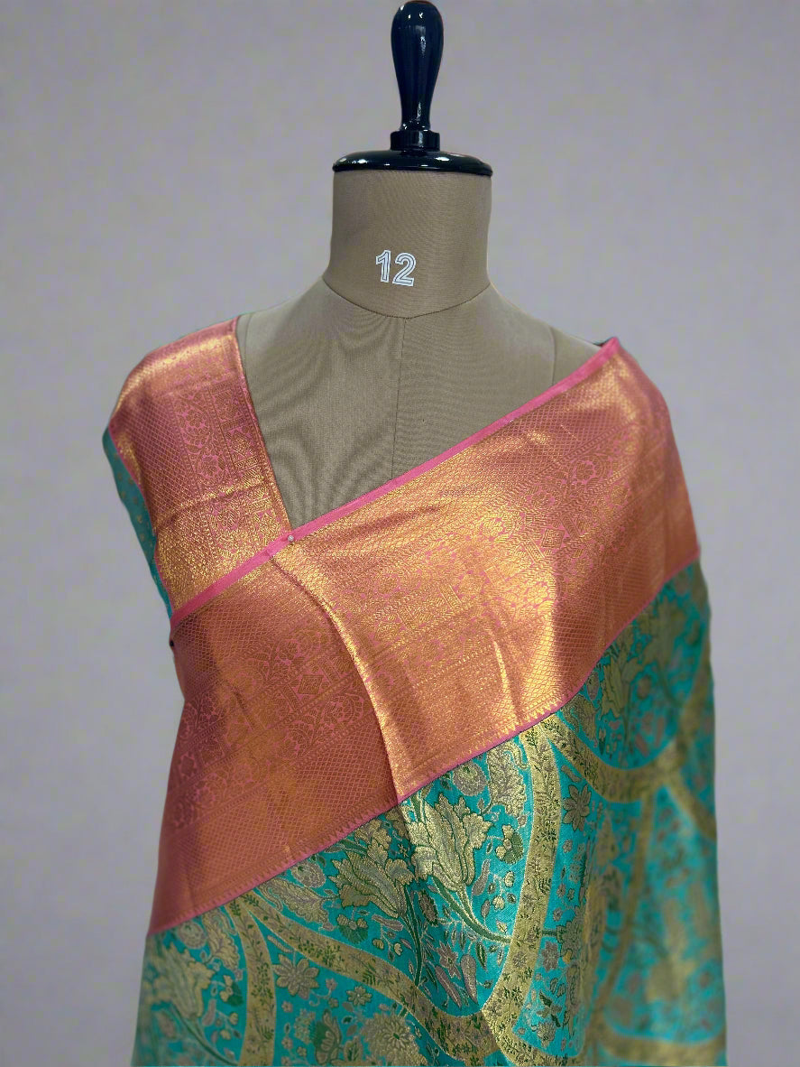 Multicolour 07 pure kanchipuram silk saree